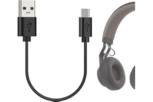 GEEKRIA USB Headphones, Earbuds Short Charger Cable Compatible with Jabra Move, Elite 65t, 65e, Elite Sport, Halo Smart Charger, USB to Micro-USB Replacement Power Charging Cord (1ft / 30cm)