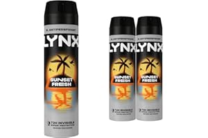 Lynx XL Sunset Fresh Antiperspirant Multipack With Mango and Mandarin Scent Long Lasting Fragrance with 72 Hours Invisible Sweat Protection Deodorant Spray for Men 200 ml, 3 Pack