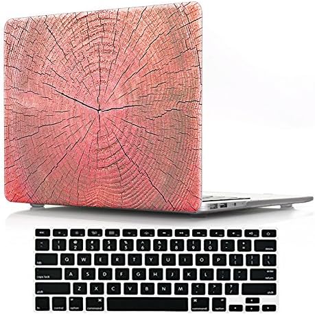 DIGIC Macbook Retina 13 inch Cover Case, Plastic Hard Apple Laptop Case with Keyboard Cover for MacBook Pro 13.3 inch with Retina Display No CD-Rom(A1502/A1425),Red wood grain