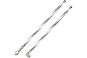VooGenzek 2 Sztuk 100cm 7-Sekcyjna Antena Teleskopowa, Wymiana Anteny Teleskopowej, Zamiennik Anteny Teleskopowej, ze Złączem Męskim SMA, do Odbioru Radia TV DAB FM/AM Stereo