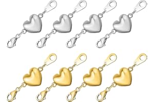 ‎ALEXCRAFT Armband Verschluss Magnetische Kettenverschluss, 8 Stück Gold Silber Herz Magnetische Verschlüsse für Armbänder Fußkettchen Ketten Verschlüsse zum Basteln Schmuck verschluss herstellungszubehör