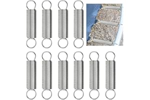 BUENTYA 10 PCS Double Crochet Ressort en Fil d'Acier Nickelé Ressort d'Extension du Fil Ressort de Traction Multifonctionnel Ressorts de Compression pour Trampoline, Moto, Bateau, Machinerie(7cm)