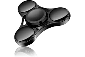 Aolcev Fidget Spinner Metal Fidget Toy Hand Spinner Stainless Steel 3-5 Minutes Fast Bearing Spins Hand Spinners Tri Finger Gyro Toy ADHD EDC Focus Anxiety Stress Relief Toys for Kids Adults-Black