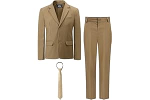 mintgreen 3pcs Costumes de Garçons, Veste et Pantalon avec Cravate, 5-13 Ans