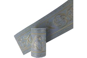 SIMPLEMUJI 5 Meters Dark BlueRattan 3D Self Adhesive Peel and Stick Waterproof Wall Border Easy to Apply 10CM by 5M