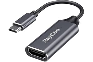 RayCue USB-C-auf-HDMI-Adapter, 4K-USB-Typ-C-auf-HDMI-Adapter (Thunderbolt 3/4), kompatibel mit MacBook Pro/Air, iPad Pro/Air, Samsung Galaxy S9/S8, Surface Book 2, XPS, Pixelboo und mehr