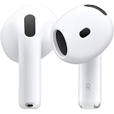 Apple AirPods 4 Wireless Earbuds, Bluetooth Headphones, Personalised Spatial Audio, Sweat and Water Resistant, USB-C Charging