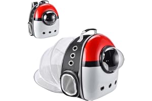 YUDOXN Haustier Hunde Katzen Rucksack Raumkapsel. Tragetaschen für Katzen und Hunde. Tragbar Transportrucksack Transporttasche für Haustiere. (Red and White, Hintere Verlängerung)