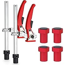 Bankhaken 20 mm set, 2 x snelspan-hefboomklemmen 4 x antislip houder, tafelklemmen van chroom-vanadium-staal voor MFT-tafel en werkbank, nauwkeurig en veilig houtwerk