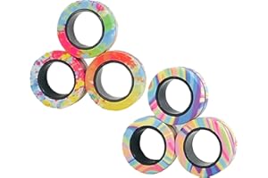 WPNCYK 6 Pcs Magnetic Balls Fidget Toy, Fidget Magnets, Magnets Fidget, Fidget Ring Kids, Fidget Toys for Teens, Fidget Spinners for Kids Teen,Fidget Magnets Rings for Stress Relief