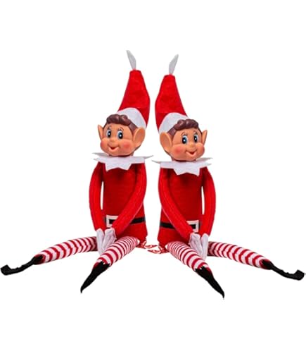 ELVES BEHAVING BADLY 12" RED XMAS SHELF ELF NAUGHTY LITTLE BOY ELFIE CHRISTMAS E - Foto 2