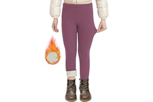 AMIYOYO Thermolegginsy dziewczęce legginsy z podszewką z polaru, na zimę, długie spodnie termiczne, pogrubione, ciepłe, termiczne, nieprzejrzyste, elastyczne