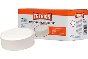 Tetrion Absorbeur d'humidité Recharge 4 Comprimés, Jusqu'à 12 Mois de Contrôle d'Humidité et Qualité de l'Air Améliorée