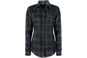 Black Premium by EMP Damen blau-graues Kariertes Hemd