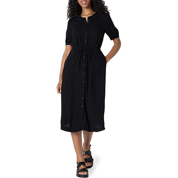 Amazon Essentials Women's Classic Cap Sleeve Wrap Dress (Available in Plus Sizes), Dark Pink, M