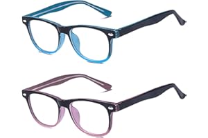 Outray 2 Pack Kids Blue Light Filter Computer Reading Glasses for Blocking Anti Eye Eyestrain Transparent Lens Glasses Set4