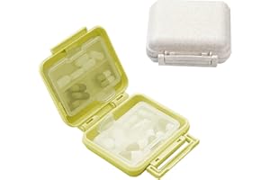 WUBAYI 2 Stück Reise-Pillendose, Tragbare Kleine Pillendose mit Doppelschicht & Abnehmbarer Funktion, Feuchtigkeitsgeschützte Pillenbox (Weiß+Grün)