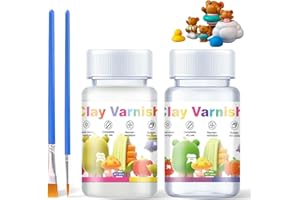 GANBARO Clay Glaze for Air Drying Clay, Acrylic Varnish, Clear Varnish Scratch Resistant varnishs for Craft Pottery Waterproof & Gloss Finish- Transparent