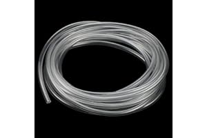 PLCatis 5 Mètres Tuyau Transparent PVC Souple Transparent Tuyau d’Air Aquarium de Diamètre Intérieur 4mm et Diamètre Extérieur 6mm pour Porter les Liquide et l’Eau - 1 Rouleau