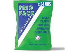 PRACTICOSA Bolsa de Frío Instantáneo. Bolsa Higiénica de Un Solo Uso. Sensación Rápida e Inmediata para uso externo. Compresas de Frío Multiusos. 14x23 cm. 24 Unidades