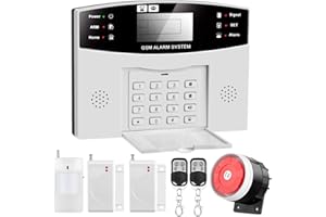 THUSTAND Sistema de seguridad para el hogar, Sistema de alarma GSM inalámbrico DIY Marcador automático, Control remoto Pantalla LED Inteligente Mensaje de voz Casa Negocio Alarma antirrobo inalámbrica