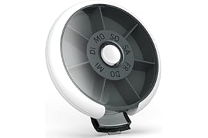 ‎JADUOHER Jaduoher Tablettenbox 7 Tage Rund Pillendose Medikamentenbox Klein Tablettenspender Tabletten Wochenbox 1 Fach - Weißgrau