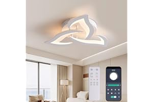 KAUCQI Dimmerabile Plafoniera Led Soffitto 56CM Moderna Plafoniera Soggiorno Lampadario Camera da Letto Fiore Plafoniera Cameretta Bambini Salotto Salone Fiore 3000K-6000K