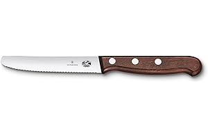 Victorinox Coltello da Tavola e Pomodoro Wood, 11 cm, Manico Ergonomico in Legno e Filo Ondulato, Lama in Acciaio Inossidabile, Acero Modificato
