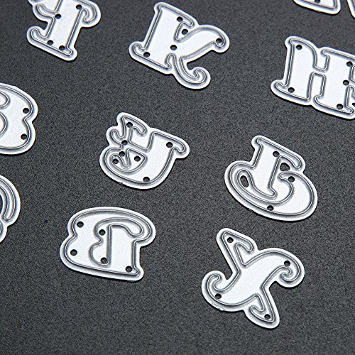 Demiawaking Schön Baum Form Stanzschablonen Metall Schneiden Schablonen für DIY Scrapbooking Album, Alphabet Buchstabe A-Z Schneiden Schablonen Papier Karten Sammelalbum Dekor (9) - 6