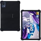 Silicone Case for Doogee T35/Doogee T30SE/DOOGEE T30E/DOOGEE T30S/DOOGEE T40/DOOGEE T30 Ultra/DOOGEE T30 Pro Tablet 11 Inch with Integrated Stand Soft Protective Cover Case Black