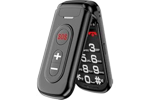 Guwet Seniorenhandy ohne Vertrag, Klapphandy Mobiltelefon mit Großen Tasten, 2G GSM Handy für Senioren mit 2,4 Zoll Farbdisplay, Dual SIM Handy mit SOS Notruftaste, 1400 mAh Akku Schwarz