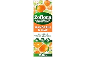 Zoflora Mandarin & Lime Concentrated Multipurpose Disinfectant Liquid, Antibacterial & Multi-Surface, Pet Safe Disinfectant, Kills 99.9% Of Bacteria & Viruses, 1 X 250 ml