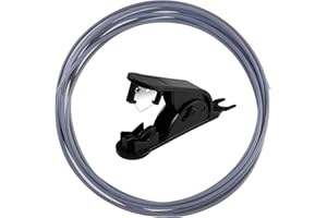 XYVOR 5 M PTFE Tubo con Cortador, 4 mm × 2.5 mm Manguera de PTFE Compatible con Bambu Lab A1/A1 Mini/P1p/P1s/X1c, Creality K1/K1 Max/Ender 3 V3, Tubo De TeflóN 3D para Filamento de 1.75 mm (Gris)