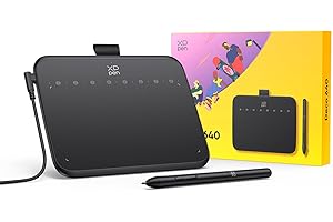 XP-PEN XPPen Deco 640 Tavoletta grafica da disegno 6x4 pollici, penna senza batteria con 16384 livelli di pressione, inclinazione 60°, 8 tasti di scelta rapida morbidi