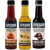 ESPERADO - 3 L&Uuml; KAHVE ŞURUP SETİ - VANİLYA * &Ccedil;İKOLATA * KARAMEL -ŞEKERSİZ - ZERO- 3 X 250 ML