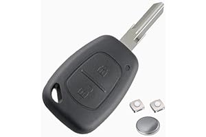LMD Kit Complet Coque clé télécommande Compatible avec Renault Kangoo Trafic Master Opel Vivaro Movano Vauxhall avec Lame Vierge VA102 + 2 Boutons Switch + Pile