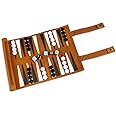Andux Rollable Backgammon Board Game Microfiber Portable Chess Set PGSLQ-01(Brown)