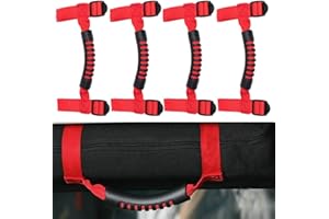 Delleu 4 STÜCKE Überrollbügel Haltegriffe Griff Stark Langlebig für Jeep Wrangler YJ TJ JK JKU JL JLU Sport Sahara Freiheit Rubicon X Unlimited 1995-2018
