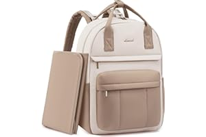 LOVEVOOK Wickelrucksack Groß Baby Wickeltasche Rucksack mit Wickelauflage Diaper Bag mit Kinderwagengurte Lässig Windeltasche Mommy Kliniktasche Geburt Babytasche für Mama und Papa Beige Khaki