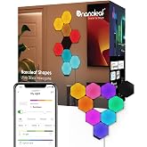Nanoleaf Shapes Ultra Black Altıgen Başlangı&ccedil; ​​Kiti, 9 Akıllı RGBW LED Paneli &ndash; 16 Milyon Renk, Mod&uuml;ler Wi-Fi İ&ccedil; Mekan Duvar