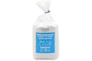 Percarbonate de Soude - Flacon 2kg Rechargeable - Puissant Blanchissant Lessive, Taches, Neutralise Calcaire, Désodorise Linge - La Compagnie du Bicarbonate, Fabriqué en France, Sans Additif
