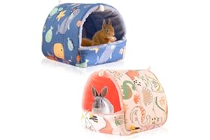 HMCEY 2 Piezas Cama Conejo Lavable,Casa Cobayas Tela,Hamster Pequeña Cama Cobayas Invierno,Camas Conejillo de Indias,Nido de Mascotas,Camas para Ratas Domesticas,Saco de Dormir Hamster para Mascotas