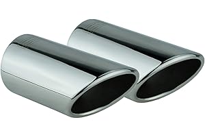 L & P CAR DESIGN Embellecedor de Tubo de Escape Coche 2 piezas Cola de Escape Coche Acero Inoxidable Cromo Pulido Plug&Play compatible con Golf 7 VII Variant Touran 5T para 60mm - L&P A288