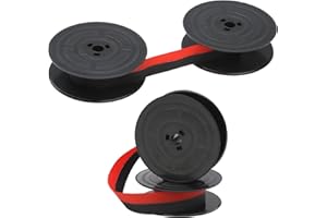 RUMGUG 2 Pack GR4 Cinta de Máquina de Escribir de Nylon, Cinta de Color Rojo y Negro Tinta Maquina de Escribir Paquete de Repuesto para Máquina de Escribi Compatible con Olivetti Livetti 7 Metros