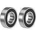 sourcing map 6002-2RS Deep Groove Ball Bearings 15mm x 32mm x 9mm Double Sealed Chrome Steel Z2 2pcs