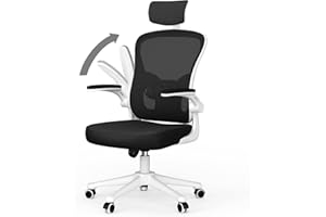 naspaluro Sedia da Ufficio, Sedia Ufficio Ergonomica, Poltrona Ufficio con Poggiatesta e 90° Bracciolo Regolabile, Sedia scrivania Traspirante con Supporto Lombare, Bianco