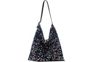 BLOOOK Sequin Hobo Shoulder Bag for Women Elegant Rainbow Clutch Tote Bag Sparkly Evening Purses and Handbags for Party