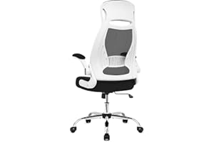 IntimaTe WM Heart Chaise de Bureau, Fauteuil de Bureau Ergonomique, Confortable, en Maille avec Accoudoirs Pliables, Hauteur Réglable, Soutien Lombaire, 64 x 64 x 127.5 cm (Blanc)