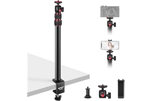 NEEWER Camera Desk Mount with Holder & 360° Ball Head, 17"-40"/43-102cm Telescopic C Clamp Table Light Stand 1/4"Screw, Desktop Stand 6.6lb/3kg Max Load for DSLR Camera, Webcam, Ring Light,TL283
