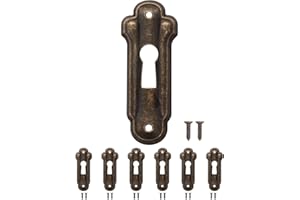 FUXXER® 6x Antique Key Signs Lock Rosettes Vintage Brass Design 48x19mm